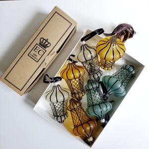 *SOLD* Set of 4 Made In Poland Glass Lantern Ornaments